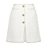 giambattista valli minijupe en tweed à taille haute - blanc