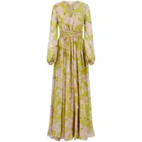 giambattista valli robe longue à fleurs - vert