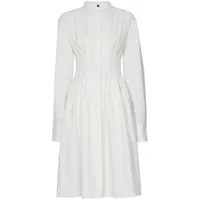 proenza schouler robe-chemise en popeline à design plissé - blanc