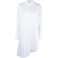 off-white robe-chemise diag à design plissé - blanc