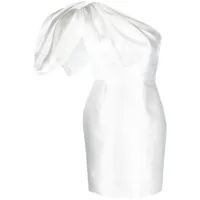 solace london robe courte à une épaule - blanc