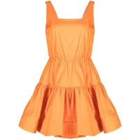 jason wu robe courte volantée à encolure carrée - orange