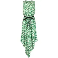 jason wu robe mi-longue en soie à design asymétrique - vert