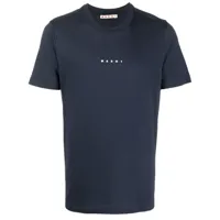 marni t-shirt en coton à logo imprimé - bleu