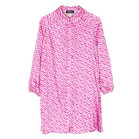 versace kids robe-chemise à logo imprimé - rose