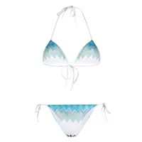 missoni bikini triangle à motif zigzag - blanc