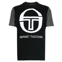 sergio tacchini t-shirt en coton à logo imprimé - noir