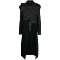 yohji yamamoto manteau docking à simple boutonnage - noir