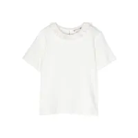 bonpoint t-shirt clea à ourlet plissé - blanc