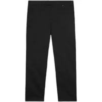 burberry pantalon chino slim à logo brodé - noir