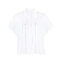 genny chemise rayée à manches courtes - blanc