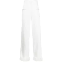 genny pantalon ample à ornements strassés - blanc