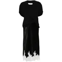 3.1 phillip lim robe drapée à fines bretelles - noir