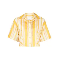 3.1 phillip lim chemise en coton crop à rayures - jaune
