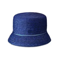 maison michel chapeau cloche mini new kendall en paille - bleu