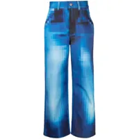 loewe jean imprimé à coupe droite - bleu