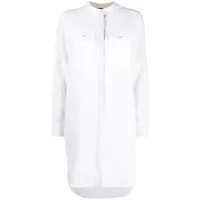 kiton chemise en lin à carreaux - blanc