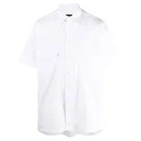 giorgio armani chemise boutonnée à manches courtes - blanc