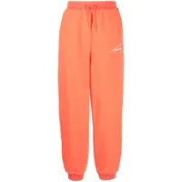 tommy jeans pantalon de jogging à logo brodé - orange