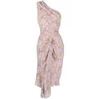 iro robe mi-longue à design asymétrique à une épaule - rose
