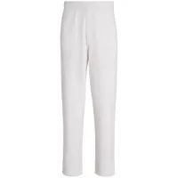zegna pantalon en maille à coupe droite - blanc