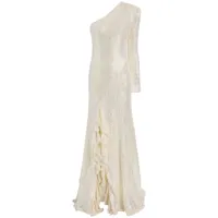 cinq a sept robe longue angeline gown à ornements en sequins - blanc