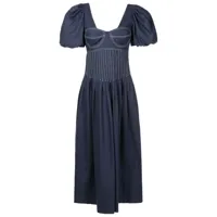 isolda robe gilda plissée à design corset - bleu