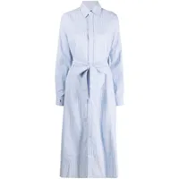 polo ralph lauren robe-chemise à fines rayures - bleu