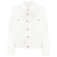 mm6 maison margiela veste en jean à découpes - blanc