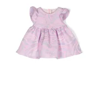 pucci junior robe mi-longue évasée à imprimé abstrait - rose
