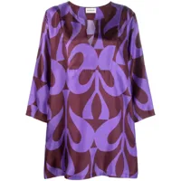 p.a.r.o.s.h. robe courte en soie à motif abstrait - violet