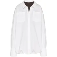valentino garavani robe-chemise à design superposé - blanc
