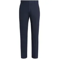 zegna pantalon droit en coton stretch - bleu