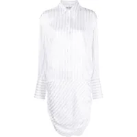 the attico robe-chemise hatty à rayures - blanc