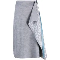 fendi jupe portefeuille à motif monogrammé - gris