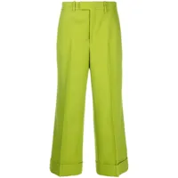 gucci pantalon de tailleur à coupe courte - vert