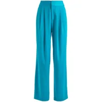 alice + olivia pantalon plissé atia à coupe ample - bleu