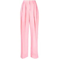 stella mccartney pantalon droit à design plissé - rose