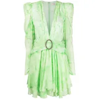 alessandra rich robe courte à ornements en cristal - vert