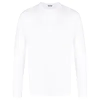 zanone t-shirt en coton à manches longues - blanc