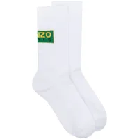 kenzo chaussettes à logo imprimé - blanc