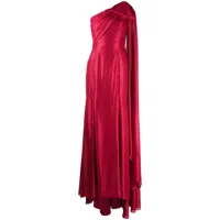 jenny packham robe drapée imogen à design à une épaule - rouge