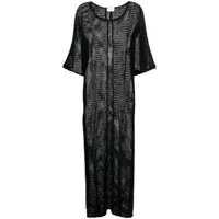 p.a.r.o.s.h. robe longue en maille fine à effet de transparence - noir
