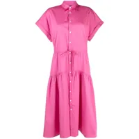 polo ralph lauren robe-chemise canna à volants superposés - rose