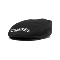 chanel pre-owned casquette gavroche à logo (années 2000) - noir