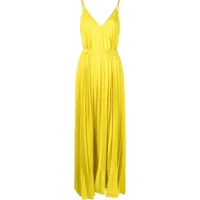p.a.r.o.s.h. robe longue palmer plissée - jaune