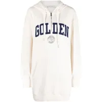 golden goose robe-hoodie à logo appliqué - tons neutres