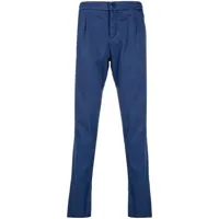 kiton pantalon chino droit à patch logo - bleu