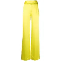 genny pantalon droit à taille haute - jaune
