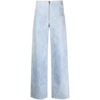 genny pantalon ample à détails de zips - bleu
